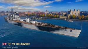 World of Warships: Collingwood. 1-ый бой. Забавный :)