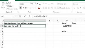 Quickly Enter Current Date and Time in Excel with one Stroke