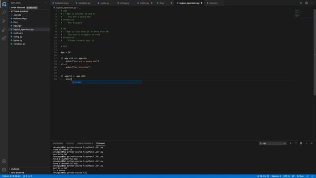 Python Logical Operators