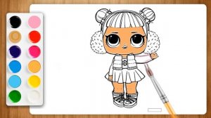 ? Раскраска ЛОЛ. Кукла лол - снежный ангел. Lol-snezhnyy-angel. Рисуем раскраску ?