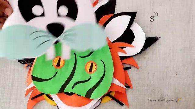 Animals Face Mask | Paper Mask Craft | School Craft | Art And Craft | Animals Mask | जानवरों ka mas