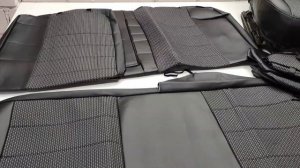 Чехлы на сиденья Opel Astra G 1998-2009 хэтчбек Экокожа черная+центр жаккард