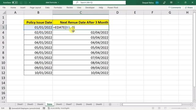 Excel All Date Formulas and Functions | Excel Formulas | Excel Formula Tutorial