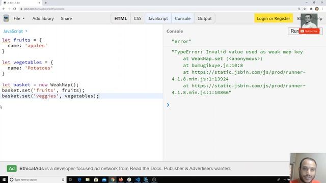 44. ES6 Weak Map Object. Difference between WeakMap and Map Object in Javascript. ES6 | ES2015