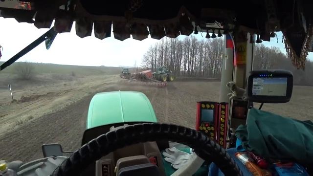 Продолжаем сеять горох  Рядом поля Мираторга где пасутся бычки  19 04 19