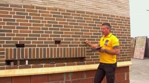 Клинкерный кирпич Керамейя Рустика Топаз 3 | перемычки из нержавейки.