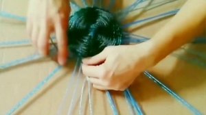 Круглое дно плетём из Пэт лозы,, ПЛАСТИКОВЫХ БУТЫЛОК,,