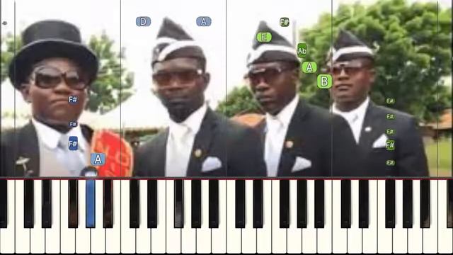 EASY Piano Coffin Dance Играем милодию на пианино песни на пианино смотреть онлайн