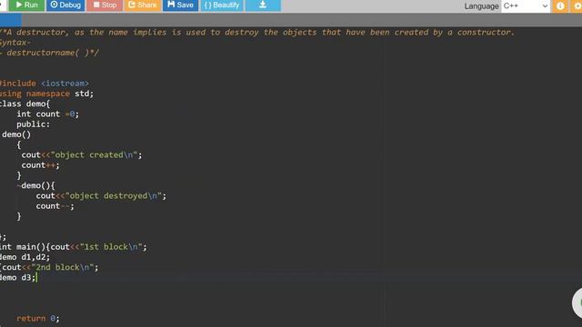 Destructor | Constructor | Example |C++ |Object Oriented Design смотреть онлайн