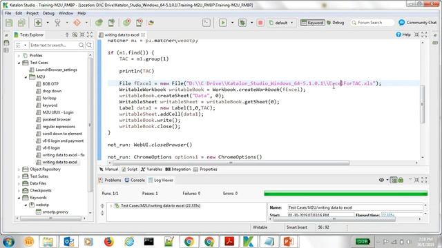 Katalon writing data to excel смотреть онлайн