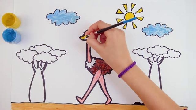 Как рисовать страуса и зебру - How to draw an ostrich and zebra - Paint and Animate смотреть онлайн