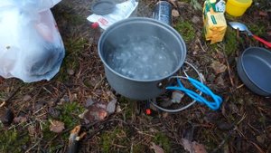 Титановый  котелок и  с радиатором, скорость закипания.