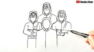 Игра в Кальмара Как нарисовать