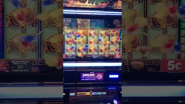 FULL SCREEN 10,000 Credits CHINA MYSTERY - 5c KONAMI SLOTS in CASINO