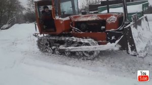 ЗАПУСК ДТ-75 И РАСЧИСТКА СНЕГА