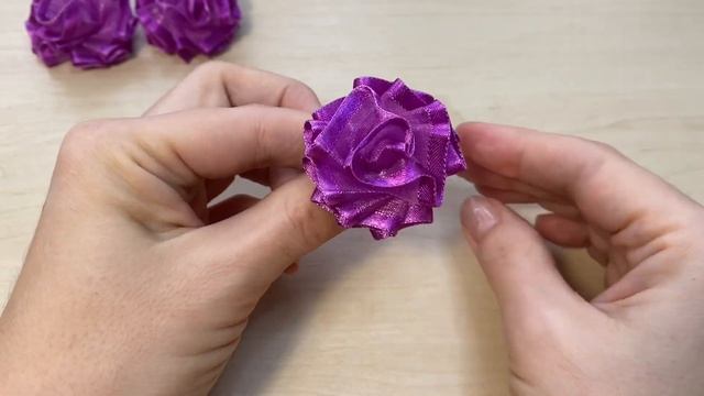 Простой способ Роза за 1 минуту Из органзы МК Своими руками