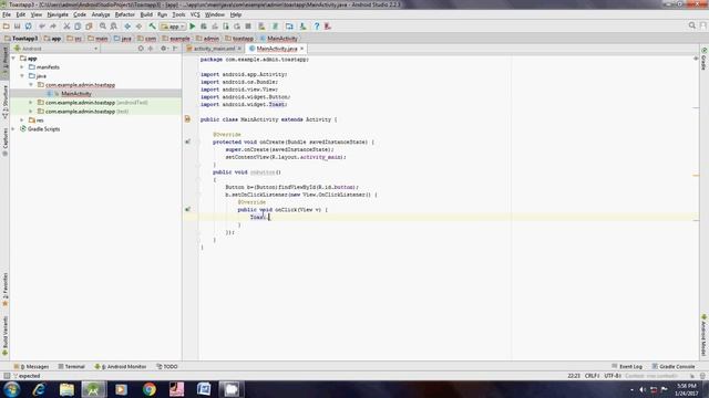 TOAST-Android Programming in Android Studio