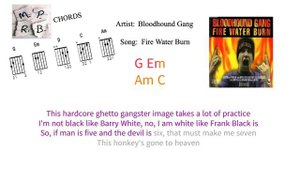 Fire Water Burn, By Blood Hound Gang. Guitar Chords and Lyrics video.