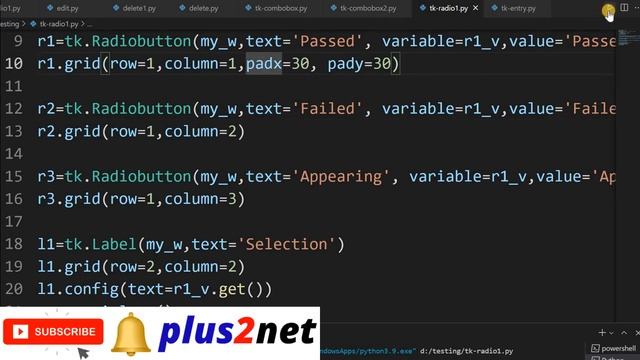 Managing Radio buttons in Tkinter GUI by setting and reading selected values with options to disabl