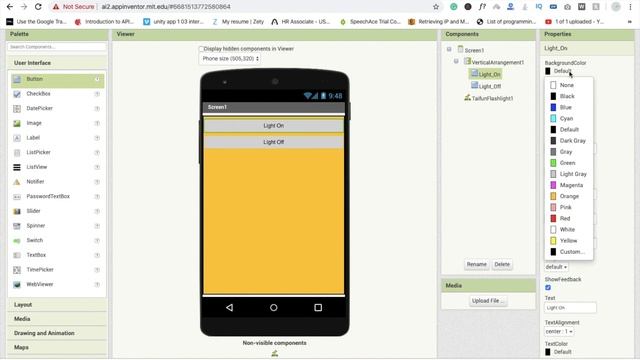 How to create disco light app for android  in mit app inventor