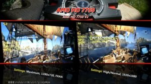 AC Rogue on Radeon HD 7750 1GB - 720p / 1080p Test