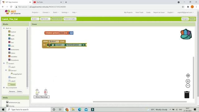Create Catch The Cat Game || MIT App Inventor || Image Sprites