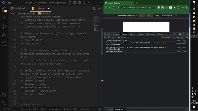 [Ep 10] JavaScript Coding Challenge I - Full stack web development course