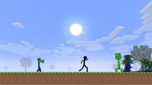 STICKMAN VS ZOMBIES VS CREEPERS(A MINECRAFT ANIMATION)