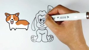 How To Draw A Cute Puppy | Как Нарисовать Милого Щенка | Bolalar uchun kuchukcha chizish.