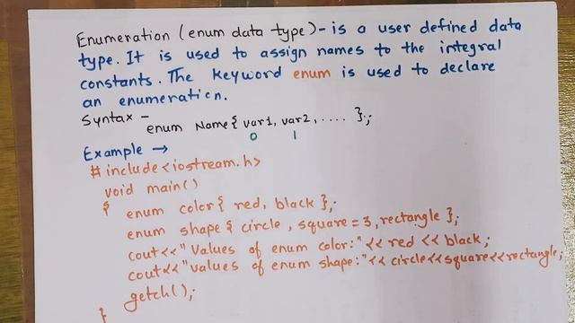 Lecture-22 Enumeration data type| Explained in Hindi смотреть онлайн