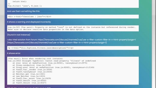 VueJS2 v-html with filter