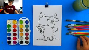 Рисуем ЛЕТОМ разных животных - как нарисовать Носорога