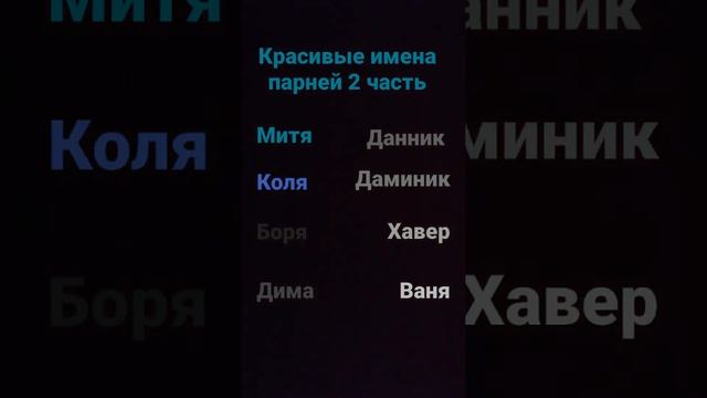 красивые имена парней 2 часть