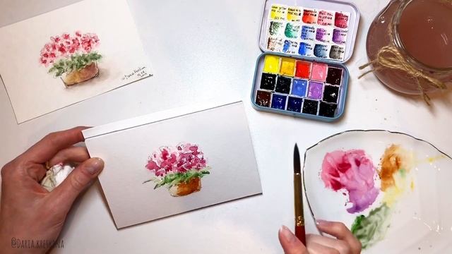 Открытка с цветами. Урок акварели смотреть онлайн