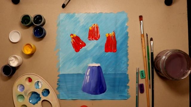 ВАЗА С ЦВЕТАМИ "ТЮЛЬПАНЫ?" НАРИСУЕМ РИСУНОК С ДЕТЬМИ смотреть онлайн