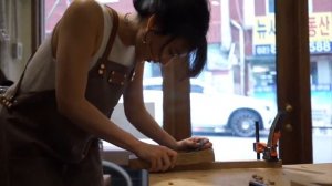 Kobeomsuk furniture - White oak wood stool one day class with 김장미