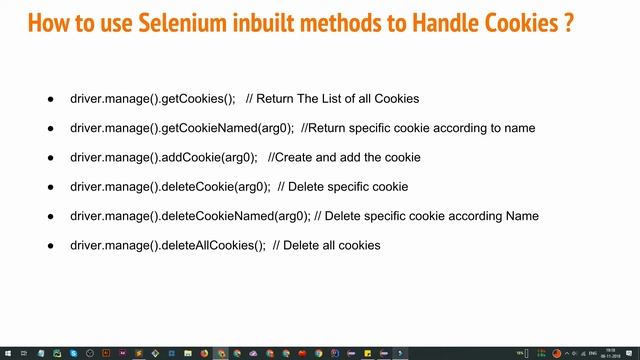 How to Handle Cookies in Selenium Webdriver ?