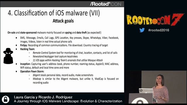 Laura Garci­a & Ricardo J. - A Journey through iOS Malware Landscape [RootedCON 2016 - ESP] смотреть онлайн