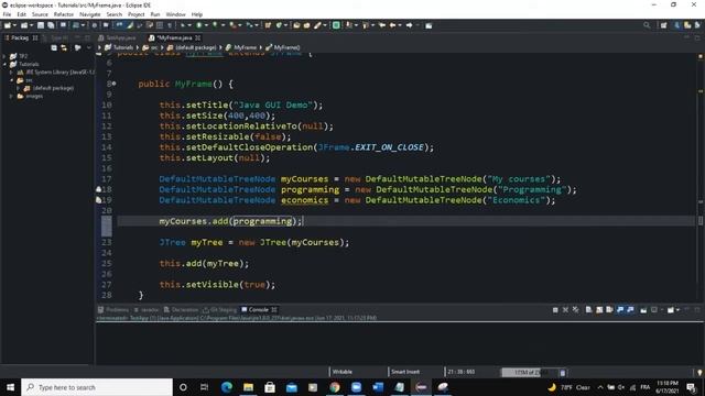Java GUI Tutorial #53 - Creating A Tree In Java GUI Using JTree Class