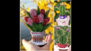 55. Волшебная страна, обзор набора - тюльпаны, 3 готовых работы.