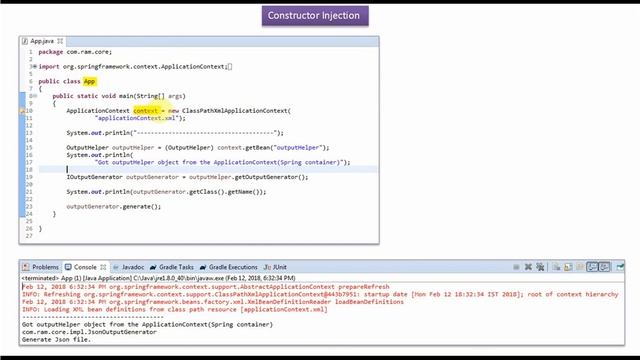 Spring Dependency Injection Explained with Constructor: IOutputGenerator Example | Spring Tutorial