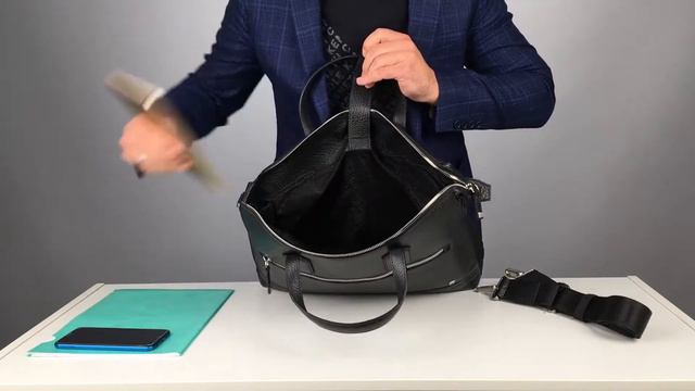 Сумка мужская ELEGANZZA Z02-DB7022 black смотреть онлайн