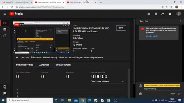 SHILPI SINGH PYTHON FUN AND LEARNING Live Stream смотреть онлайн