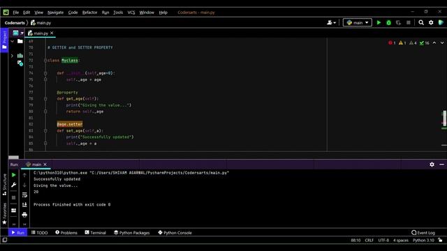 11. Python Property Decorator | OOPs Concepts in Python