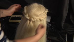 Свадебная прическа "Ажурная коса" из жгутов.