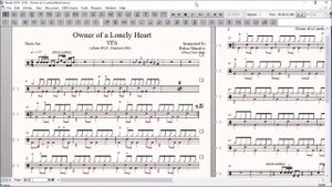Drum Score World (Sample) - YES - Owner of a Lonely Heart