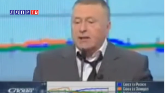 Пророческое выступление Вл.Жириновского на украинском ТВ в 2006 г распространяется в англ. сегменте.