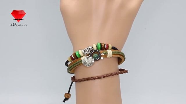 Bije.ru: Кожаный браслет с разноцветными вставками Cajsa (Кайса) смотреть онлайн