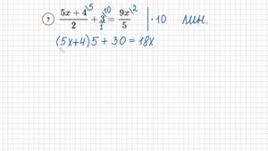 №7 Линейное уравнение (5х+4)/2+3=9x/5 Простое уравнение с дробями Решите уравнение с дробью  ОГЭ ЕГ