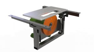 Анимация 3D подъемно-поворотного механизма для циркулярки DIY